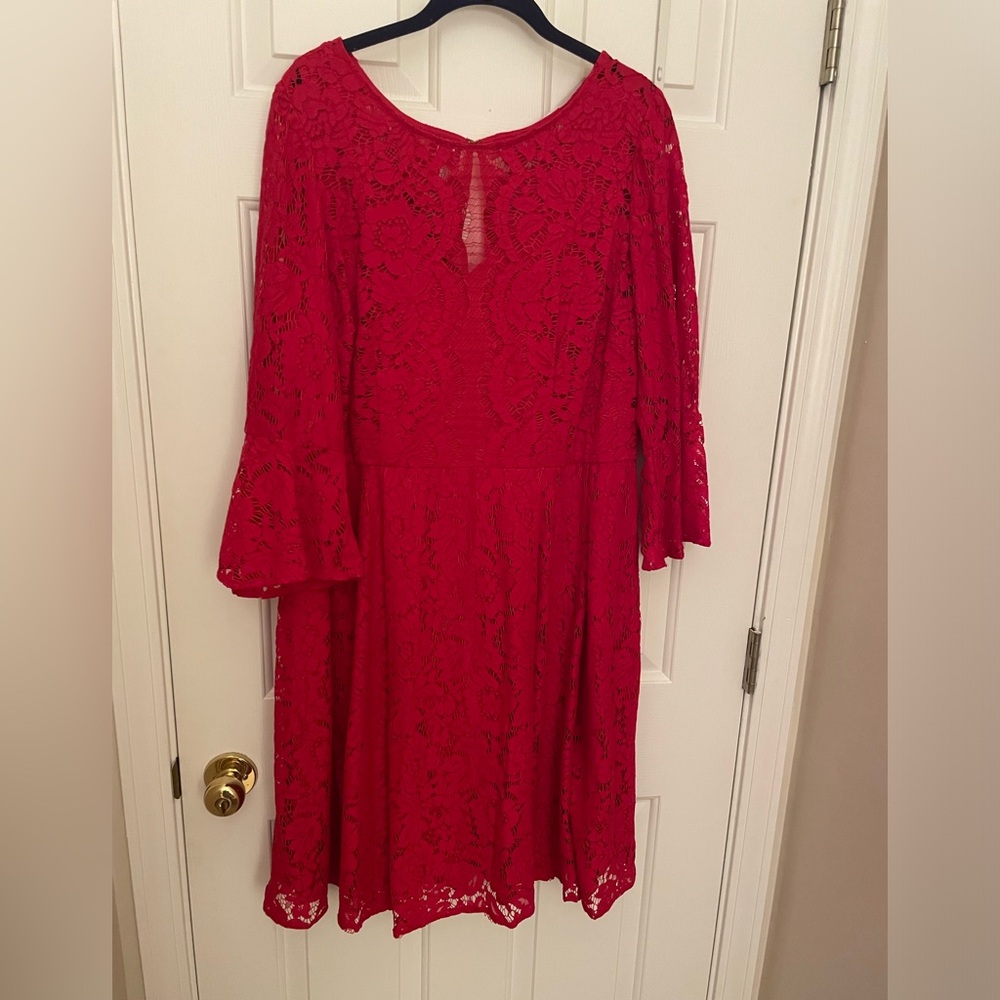 Nwt lane Bryant red lace dress size 18